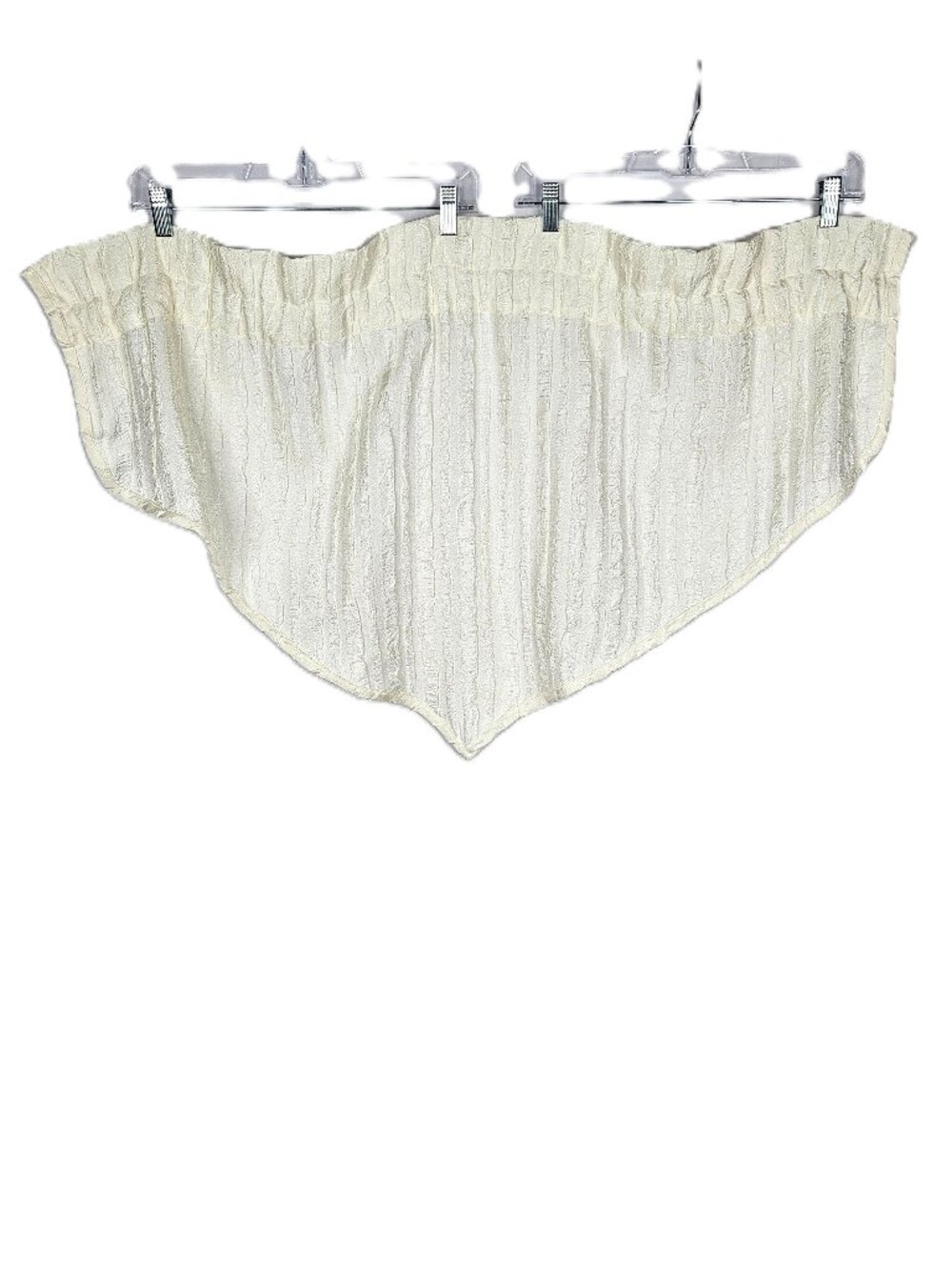 Croscill Valance Set of 5 | Ivory Textured Scalloped Curtains